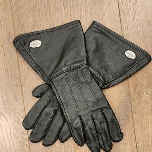 Harley-Davidson Gloves Black Leather Padded Motorcycle Riding Ladies Size Small
